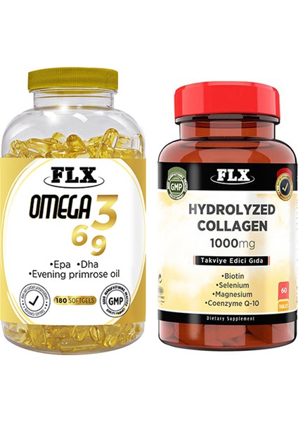 Omega 3-6-9 Balık Yağı 180 Softgel & Flx Kollajen 60 Tablet
