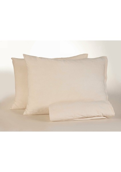 Penye Lastikli Çarşaf Tek King Size Krem (Yastık Kılıflı)