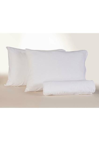 Penye Lastikli Çarşaf Tek King Size Beyaz (Yastık Kılıflı)