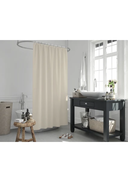 Jackline Banyo Duş Perdesi 0010 Krem Çift Kanat 120 x 200 cm