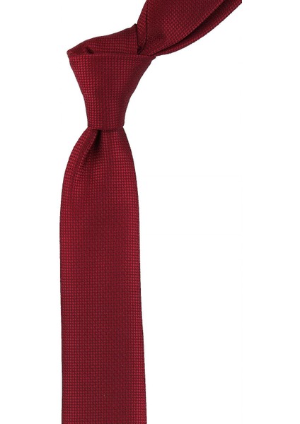 Bordo Nokta Desen Çok Ince Kravat UST188