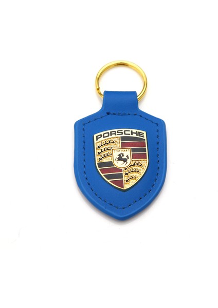 Porsche Deri Anahtarlık Mavi
