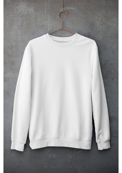 Beyaz Oversize Bisiklet Yaka Sweatshirt fiyatları
