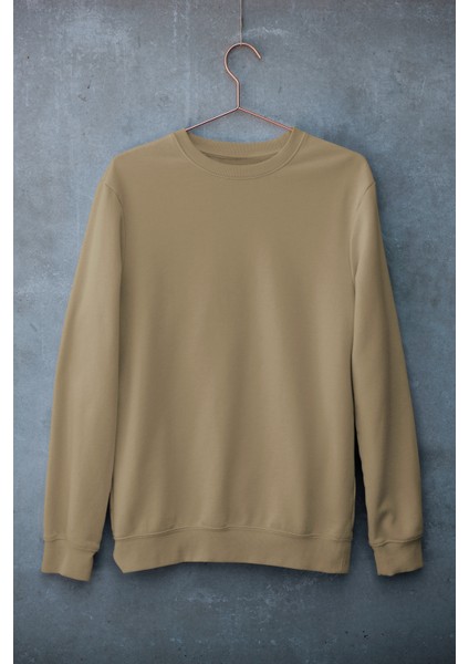 Camel Oversize Bisiklet Yaka Sweatshirt