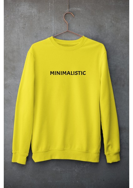 Sarı Oversize Bisiklet Yaka Dijital Baskılı Sweatshirt