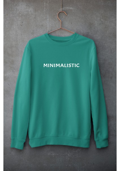 Turkuaz Oversize Bisiklet Yaka Dijital Baskılı Sweatshirt