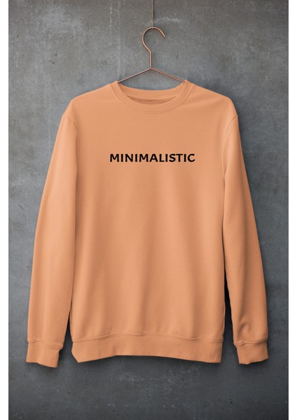 Pudra Pembe Oversize Bisiklet Yaka Dijital Baskılı Sweatshirt