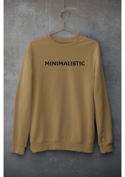 Camel Oversize Bisiklet Yaka Dijital Baskılı Sweatshirt