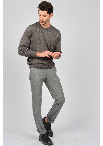 Erkek Bisiklet Yaka Yün Kazak 0249603 Gri fiyatları