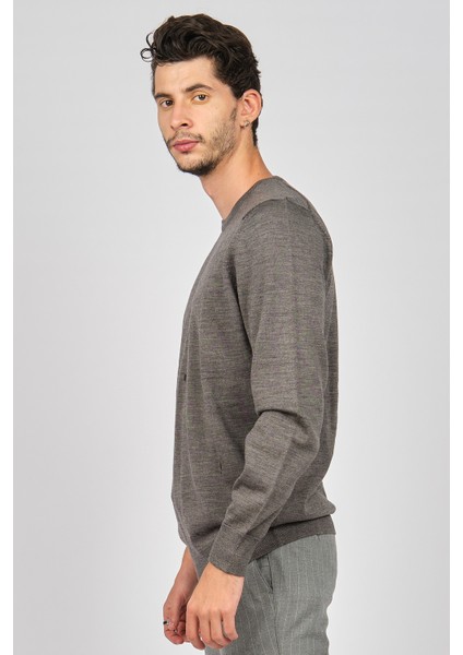 Erkek Bisiklet Yaka Yün Kazak 0249603 Gri fırsatları