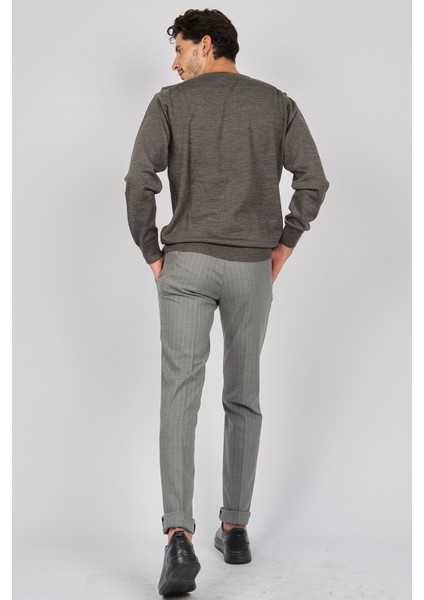Erkek Bisiklet Yaka Yün Kazak 0249603 Gri indirimleri
