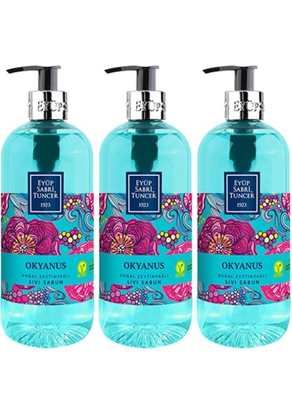 Doğal Zeytinyağlı Sıvı Sabun Okyanus 500 ml x 3