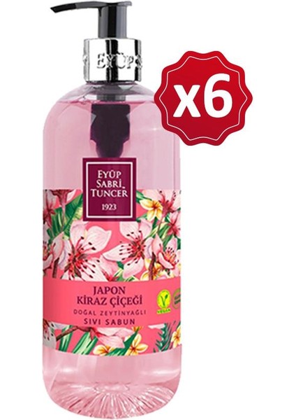 Doğal Zeytinyağlı Sıvı Sabun Japon Kiraz Çiçeği 500 ml x 6