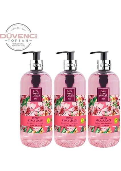Doğal Zeytinyağlı Sıvı Sabun Japon Kiraz Çiçeği 500 ml x 3 fiyatları