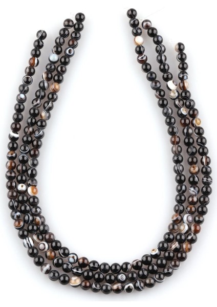 Göz Akik Doğal Taş Dizi 6 mm Küre Kesim