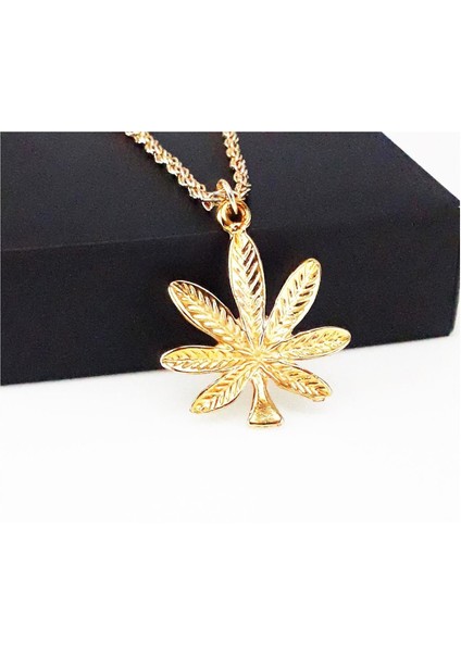 Marijuana Altın Kaplama Erkek Kolye