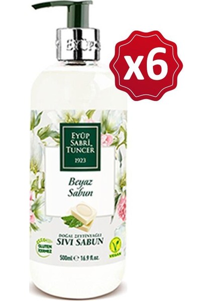 Beyaz Sabun Sıvı Sabun 500 ml x 6