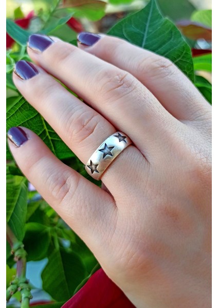 Antik Gümüş Kaplama Yıldız Şekilli El Yapımı Ayarlanabilir Yüzük fiyatları