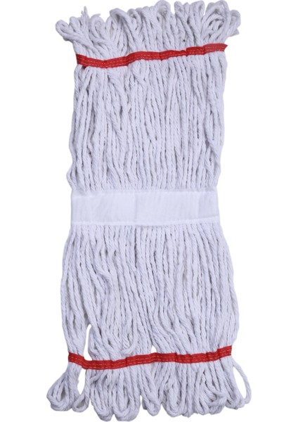 Geniş Yedek Islak Mop Paspas Ucu Başlığı Püskül - Pamuklu - 400 Gram. - 25 Cm. - Beyaz - 3 Adet