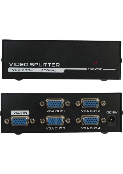 VGA Splitter 4 Port VGA Çoğaltıcı 200MHZ Kablo Adaptörü Dahil
