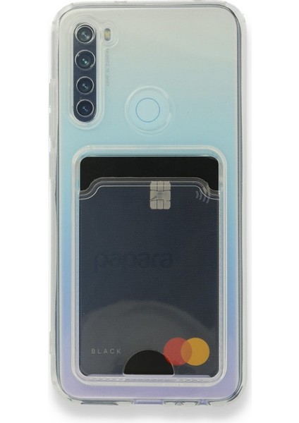 Xiaomi Redmi Note 8 Kılıf Şeffaf Kartvizitli Kamera Korumalı Silikon - Şeffaf