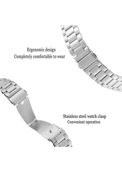Samsung Galaxy Watch 4 Classic 42 / 46 mm Uyumlu Metal Kordon Premium Paslanmaz Çelik Kayış Baklalı indirimleri