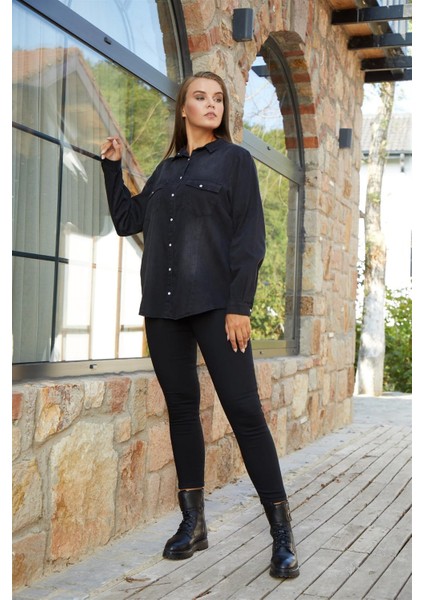 Büyük Beden Tensel Füm Gömlek