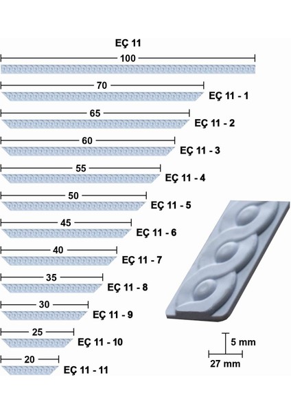 65 cm Esnek Mobilya Çıtası