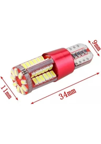 Gürler Oto Aksesuar Canbus T10 LED Ampul 4 Adet Park LED Plaka LED Tavan LED 57 Ledli Beyaz Renk