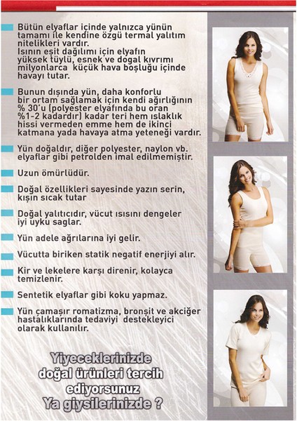 Erkek Yün Tek Alt Içlik 1001