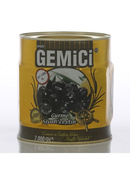 Gurme Siyah Zeytin (201-230) Teneke 2 kg