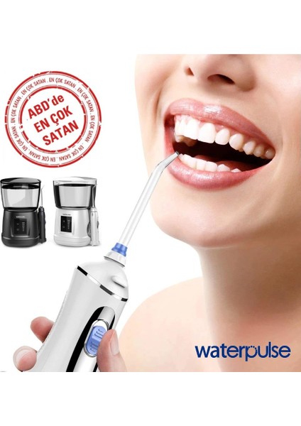 WP-V700PLUS-B Water Flosser Profesyonel, Masajlı, 1000ML Diş/protez Bakım ve Ağız Duşu