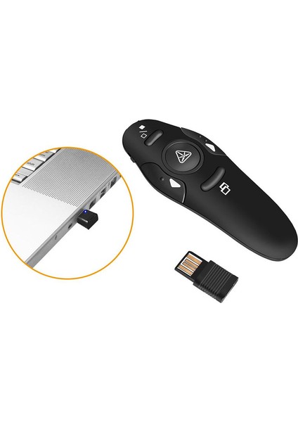 Good Shop Projeksiyon Giriş Konuşma Için 2.4ghz Kablosuz USB Powerpoint Ppt Pointer Clicker Presenter Uzaktan Lazer Çevirmeli Kalem (Yurt Dışından)