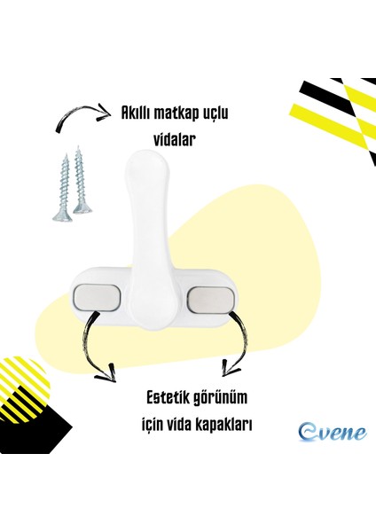 Beyaz Pencere Emniyet Kilidi Çocuk Hırsız Kilidi Çekmeli Pvc 4 Adet