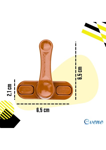 Açık Kahverengi Pencere Emniyet Kilidi 4 Adet Çocuk Hırsız Kilidi Çekmeli Metal Kilit