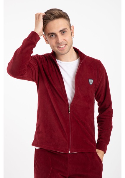Erkek 6130-5 Ön Fermuarlı Manşetli Polar Takım Bordo modelleri