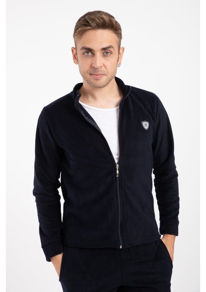 Erkek 6130-1 Ön Fermuarlı Manşetli Polar Takım Lacivert modelleri