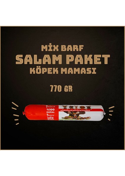 - Mix Barf 10 kg Salam Köpek Maması (13 Paket - 770 Gr)