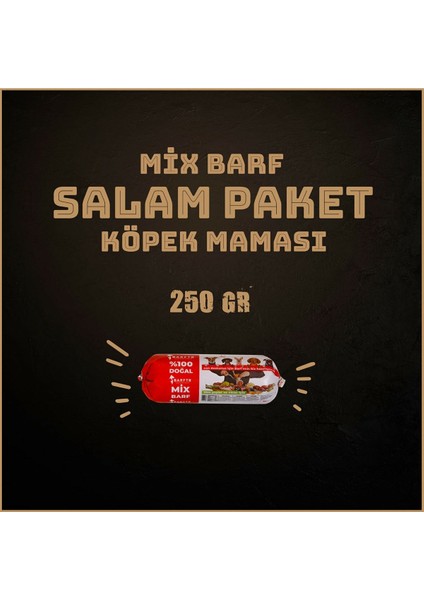 - Mix Barf 10 kg Salam Köpek Maması (40 Paket - 250 Gr)