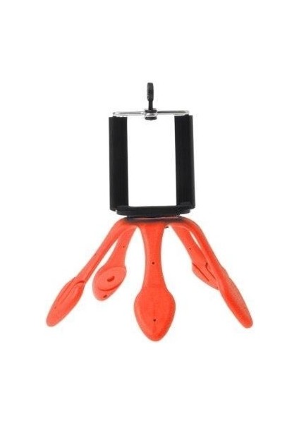 Esnek Kıvrılabilir Elastik Mini Ahtapot Tripod Stand Kırmızı