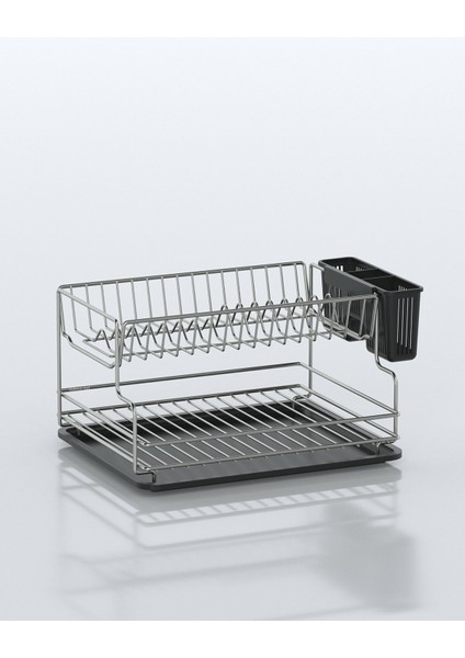 2 Katlı Tabaklık Bulaşıklık Krom