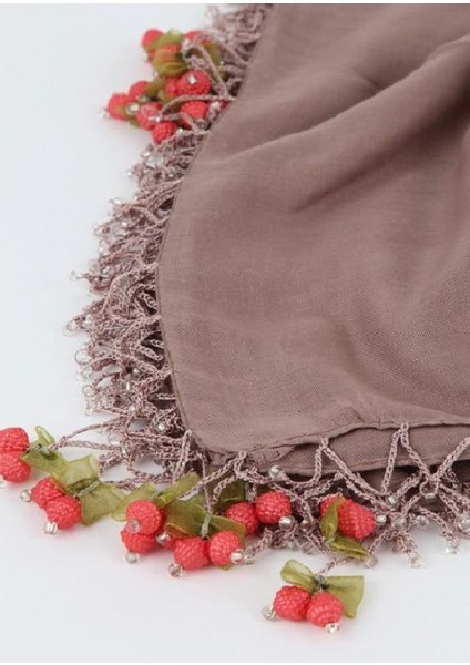 ALLURİNG Kiraz Oyalı El Işlemeli Boncuklu Eşarplar