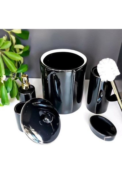 Porselen 5 Parça Banyo Seti Siyah DC.TR-2666 fiyatları