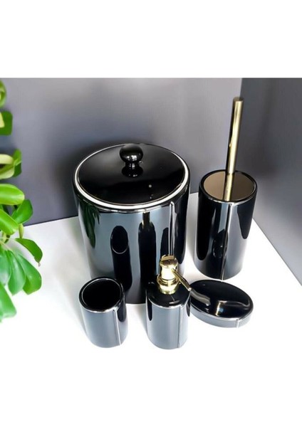 Porselen 5 Parça Banyo Seti Siyah DC.TR-2666 fırsatları