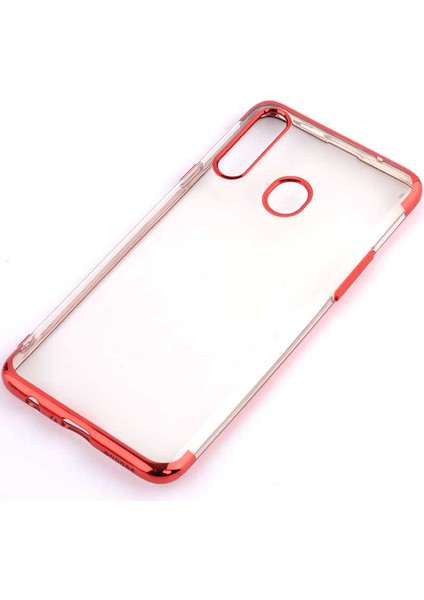 Galaxy A20S Kılıf Zore Dört Köşeli Lazer Silikon Kılıf Kırmızı