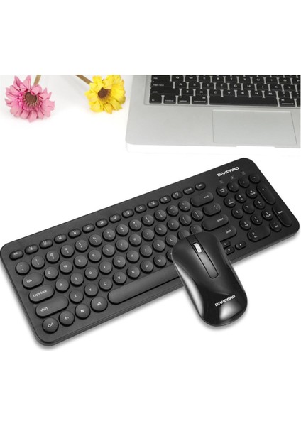 Radicai GR30 Kablosuz Klavye ve Mouse Seti Dairesel Tuş Başlığı Sessiz USB Mouse ve Klavye Seti (Yurt Dışından)