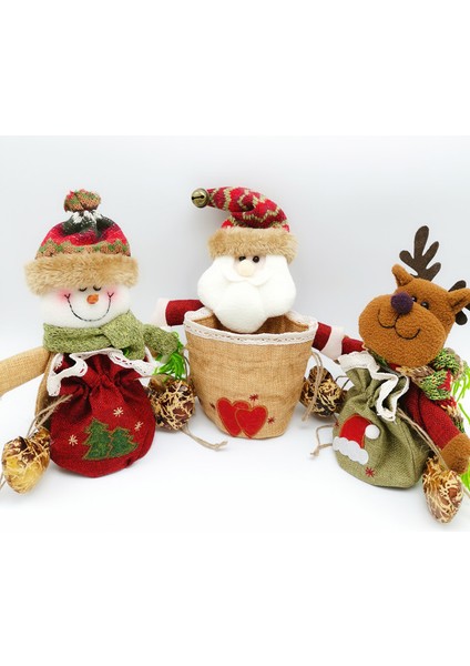 3 Adet Şeker Çanta Noel Süslemeleri (Yurt Dışından)