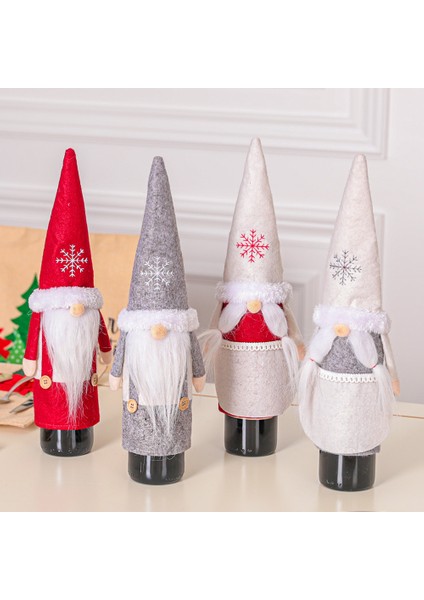 4 Set Yılbaşı Süsleri Şarap Şişesi Dekorasyonu (Yurt Dışından) fiyatları