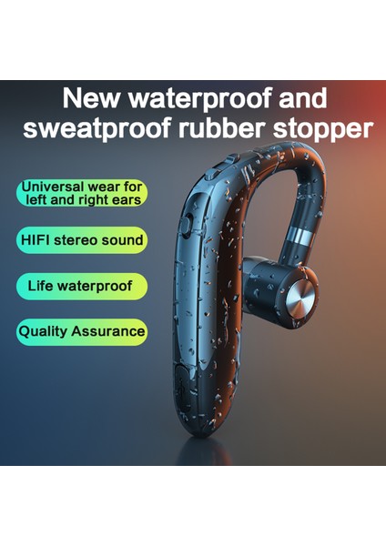 Siyah Bluetooth Asılı Kulak Kulaklık Siyah Gümüş