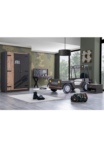Çocuk Odası, Offroad Plus Çocuk Odası Takımı - Dolap, Karyola, Komodin, Masa